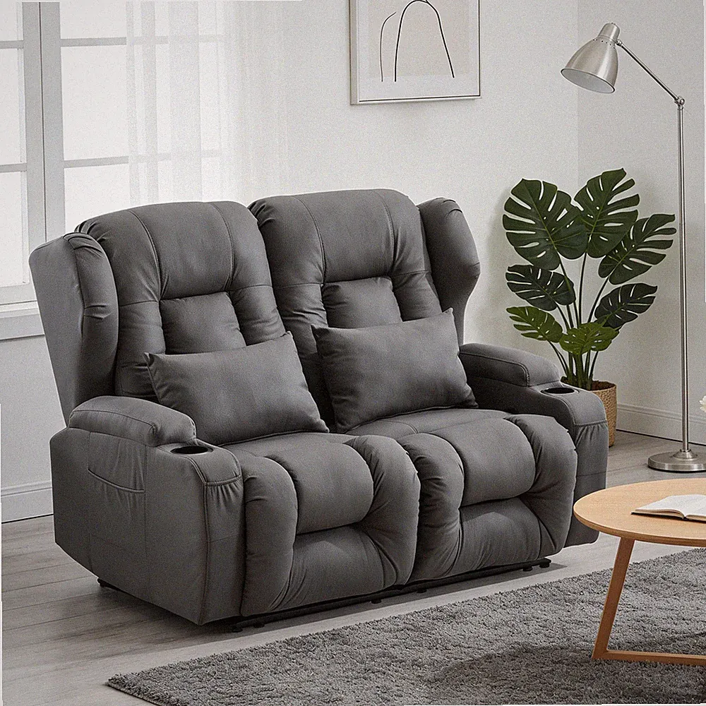 Loveseat Recliner Chair Faux Leather Modern Reclining Sofas Home Theater Seating